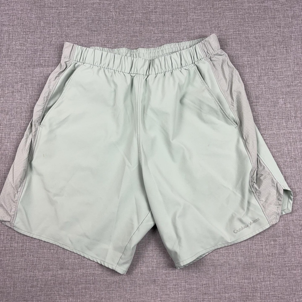 Outdoor Voices Shorts Mens Medium Green Athletic 7 Inseam Drawstring Running